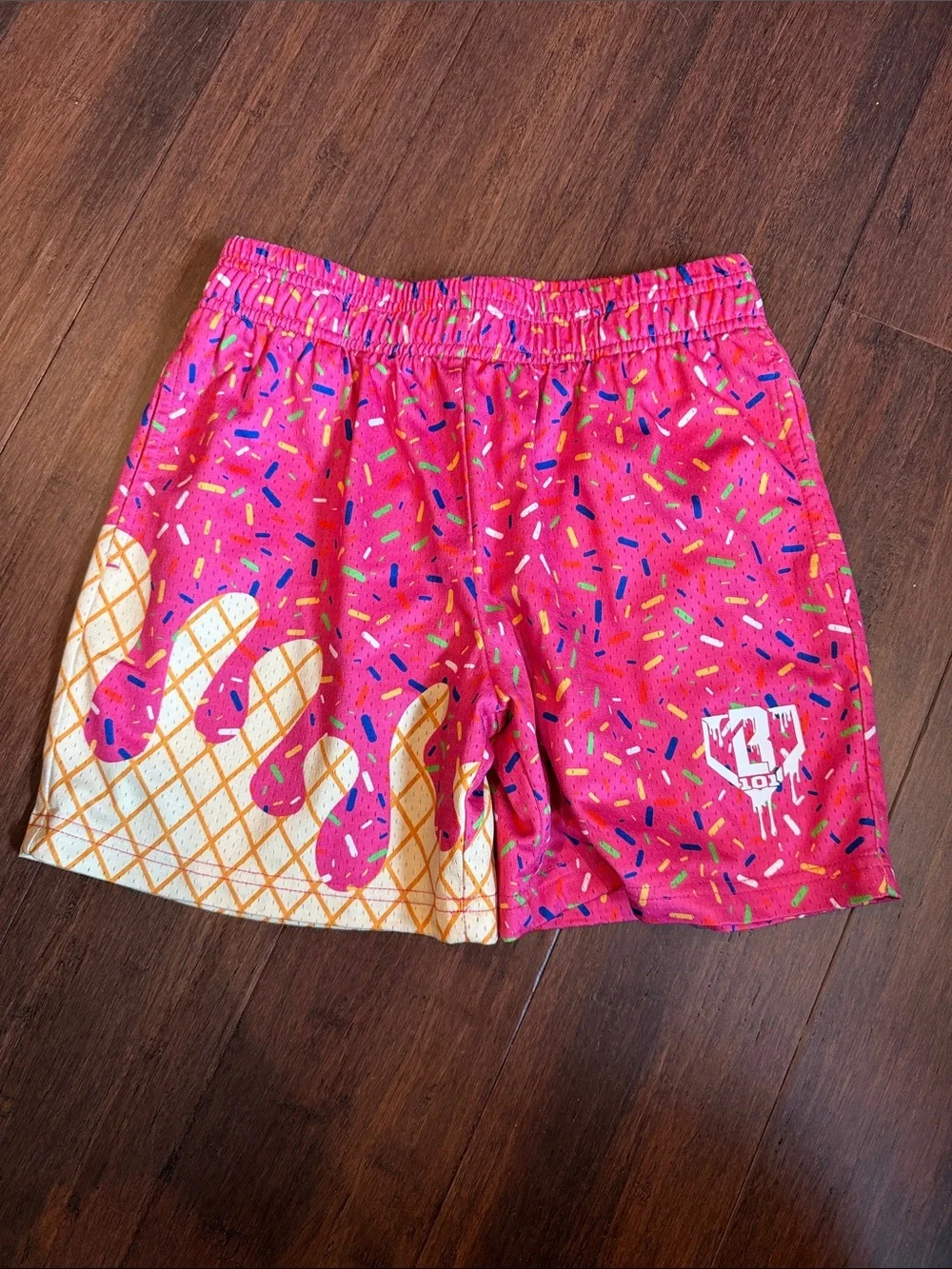 B101 Kids Pink Sprinkles Ice Cream Print Shorts